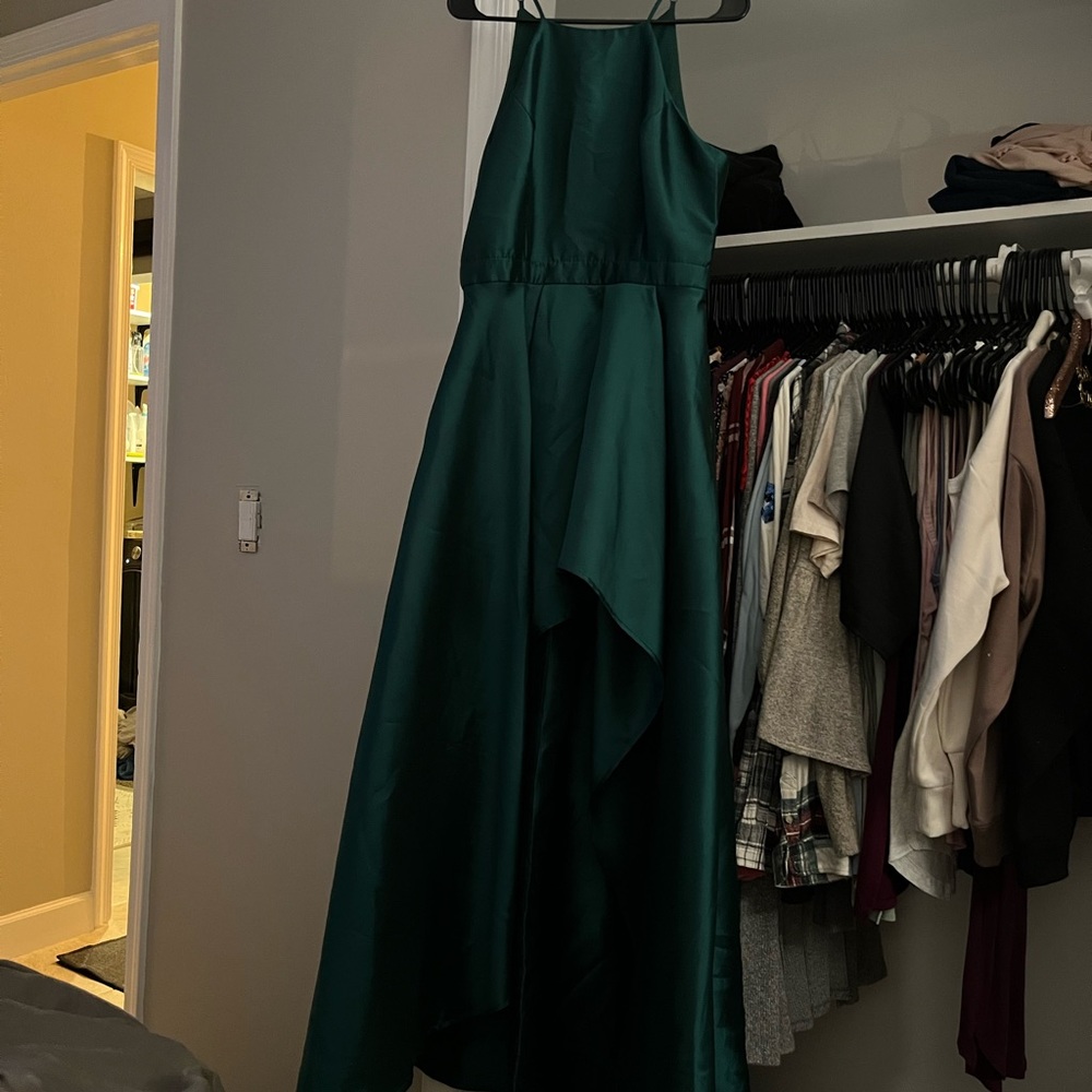 Broadway Show Emerald Green High-Low Maxi Dress